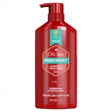 Шампунь и кондиционер Old Spice Pure Sport 2в1 — Сила и свежесть в одном флаконе с мощным эффектом свежести, 865 мл
