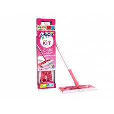 Швабра для уборки пола Swiffer Pink Edition с салфетками, набор для сухой и влажной уборки (3 влажные + 8 сухих салфей