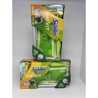 Набор 2в1 Swiffer Trap + Lock: швабра для сухой уборки + 8 сухих салфеток и щетка для удаления пыли