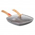 Алюминиевая сковорода-гриль 28 см со стеклянной крышкой Квадрат серый MGC HP-4-462G Алюминиевая сковорода-гриль 28 см со стеклянной крышкой Квадрат серый MGC HP-4-462G