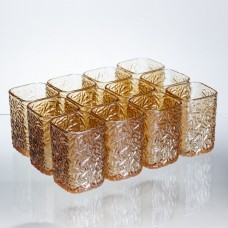 Набор стаканов для напитков Matrix Glass 12 штук по 195 мл коричневый HP-17-44