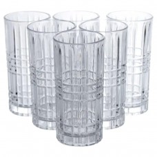 Набор стаканов Geometric Glass 6 штук по 300 мл с рельефным узором HP-17-3