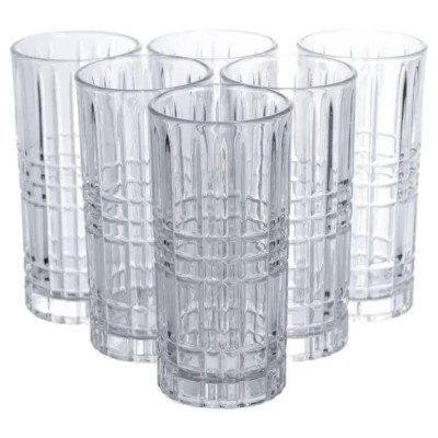 Набор стаканов Geometric Glass 6 штук по 300 мл с рельефным узором HP-17-3