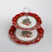 Этажерка для фруктов и десертов Christmas фарфоровая Yiwu HP-SDHK-40