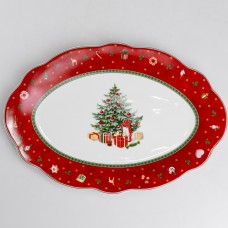 Блюдо сервировочное Christmas фигурное фарфоровое 30,5 см Yiwu HP-SDHK-41