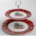 Этажерка для фруктов и десертов Christmas фарфоровая Yiwu HP-SDHK-40