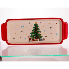 Блюдо сервировочное новогоднее для закусок 39×15×2 (см) из фарфора CR-1-1