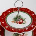 Этажерка для фруктов и десертов Christmas фарфоровая Yiwu HP-SDHK-40