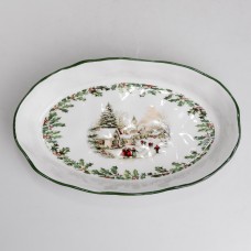 Блюдо сервировочное фарфоровое «Старый город» 27,5*17 см овальное Yiwu CR-8-1