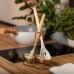 Вертикальная подставка для половника или ложек 20×12.5×19.5 см на 2 секции Золото HP-19-14