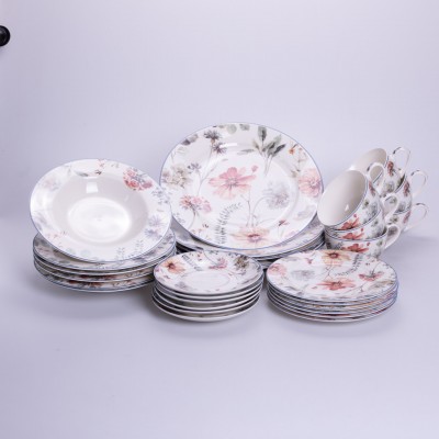 Столовый сервиз из фарфора Fleur на 6 персон 30 предметов HP-HK-5