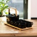 Чайный набор с подставкой, на 6 персон, черный, современный HP1234