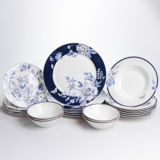Столовый сервиз на 6 персон фарфоровый Blossom Blue 24 предмети Yiwu HP-7-713N