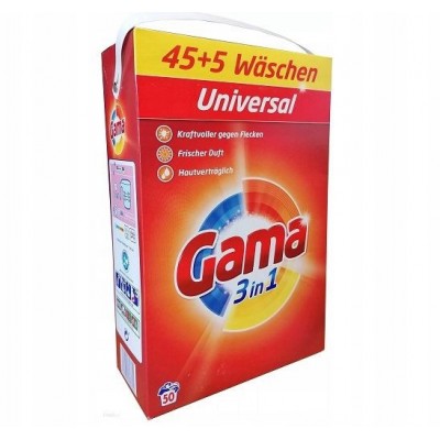 Стиральный порошок Gama Универсал, 3 кг, 50 стирок, для белого и цветного белья