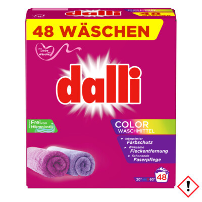 Стиральный порошок Dalli Color Waschmittel 3,12 кг 48 стирок – яркость и защита цветов вашего белья с долгосрочным эффектом свеж