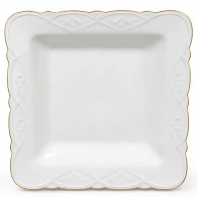 Тарелка квадратная 22×22 (см) фарфоровая плоская Белый 120-YH-HG005