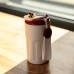 Термочашка Coffee 400 мл с ремешком и датчиком температуры, красный Yiwu HP-GM-5