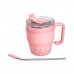 Термокружка Coffee & Tea с трубочкой розовая HP-14-23P