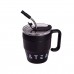 Термокружка Coffee & Tea с трубочкой черная HP-14-23B