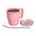 Термокружка Coffee & Tea с трубочкой розовая HP-14-23P