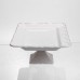 Тортовница на ножке White Square 25.5*25.5 см фарфоровая квадратная Yiwu 120-YH-HG062