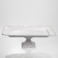 Тортовница на ножке White Square 25.5*25.5 см фарфоровая квадратная Yiwu 120-YH-HG062