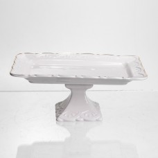 Тортовница на ножке White Square 20.5*20.5 см фарфоровая квадратная Yiwu 120-YH-HG063