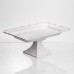 Тортовница на ножке White Square 20.5*20.5 см фарфоровая квадратная Yiwu 120-YH-HG063