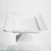 Тортовница на ножке White Square 35.5*35.5 см фарфоровая квадратная Yiwu 120-YH-HG060