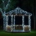 Новогодняя гирлянда уличная 100 м 1000 LED с солнечной батареей 8 режимов работы черный провод Белый свет SB1000L100MBW