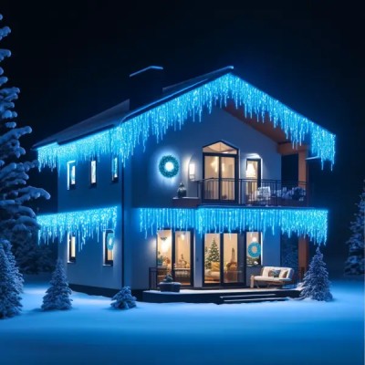 Уличная гирлянда Бахрома 50 м 840 LED черный провод Синий 50MBBL