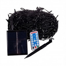 Новогодняя гирлянда уличная 50 м 500 LED с солнечной батареей черный провод Белый SB500L50MBW