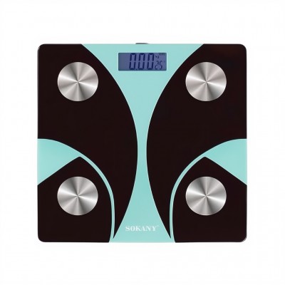 Смарт весы электронные Sokany 26х26 см до 180 кг с Bluetooth Мятный SK-19029GR