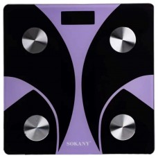 Смарт весы электронные Sokany 26х26 см до 180 кг с Bluetooth Фиолетовый SK-19029V