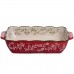 Форма для запекания Vintage 23×14×5 (см) прямоугольная форма для выпекания в духовке с ручками Красная HM05-09
