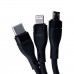 Кабель для зарядки 3-in-1 microUSB/Type-C/Lightning UR521
