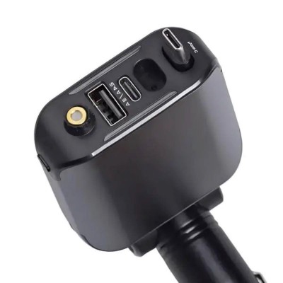 Автомобильное зарядное устройство LED-проекция, с быстрой зарядкой и выдвижным кабелем Type-C HP-E1