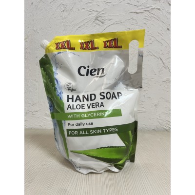 Жидкое мыло Cien XXL Aloe Vera 1.5 л, с экстрактом алоэ вера, увлажняющее мыло для рук, экономичная семейная упаковка
