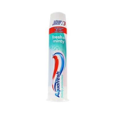 Паста зубная Aquafresh Fresh&Minty family protection с дозатором 100мл.